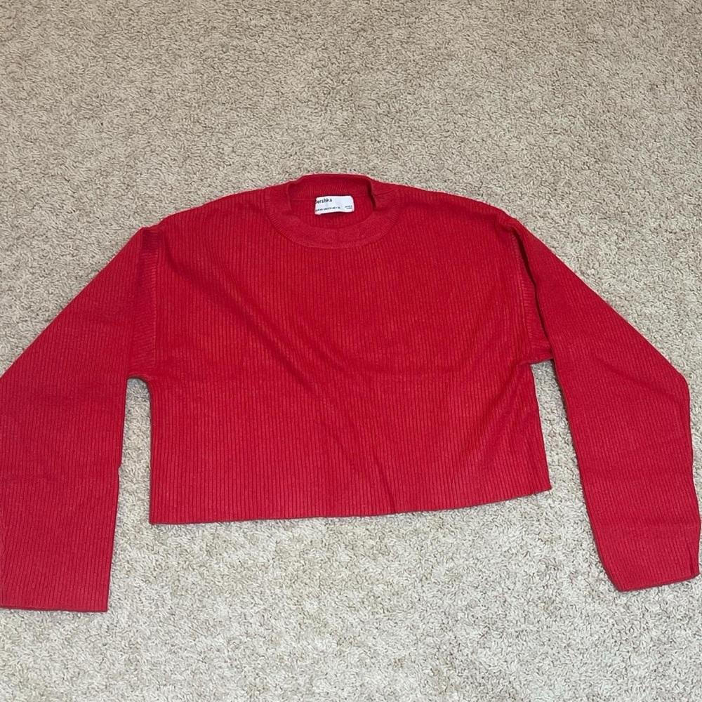bershka Red long sleeve sweater